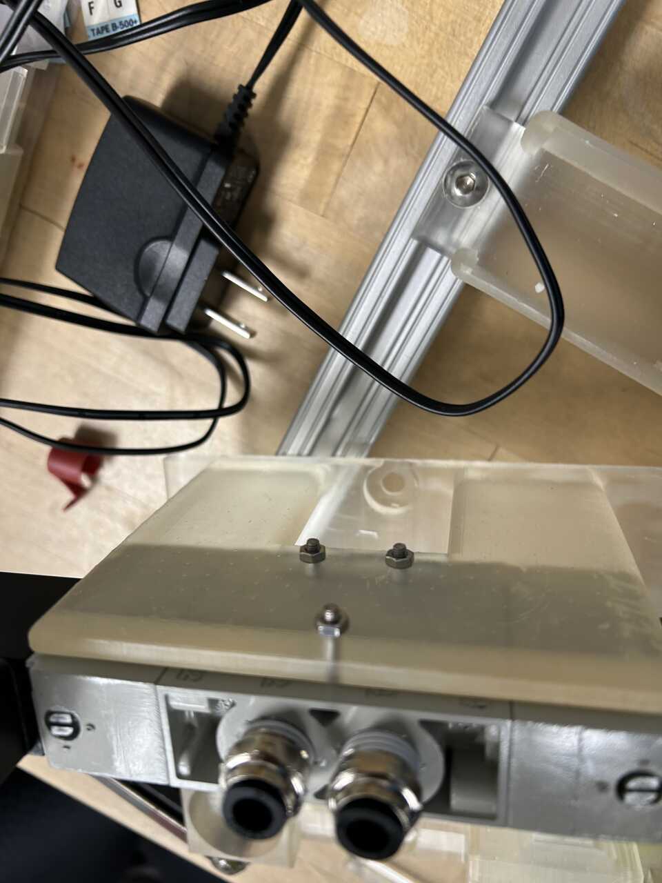 Another view of actuator valve mounted to frame