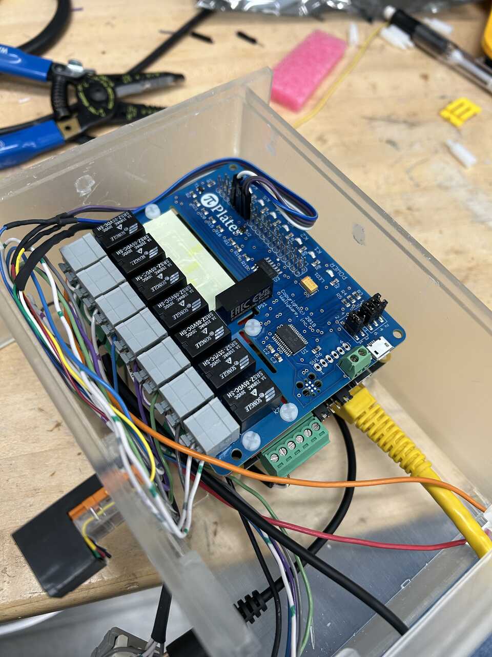 Relay board placement detail