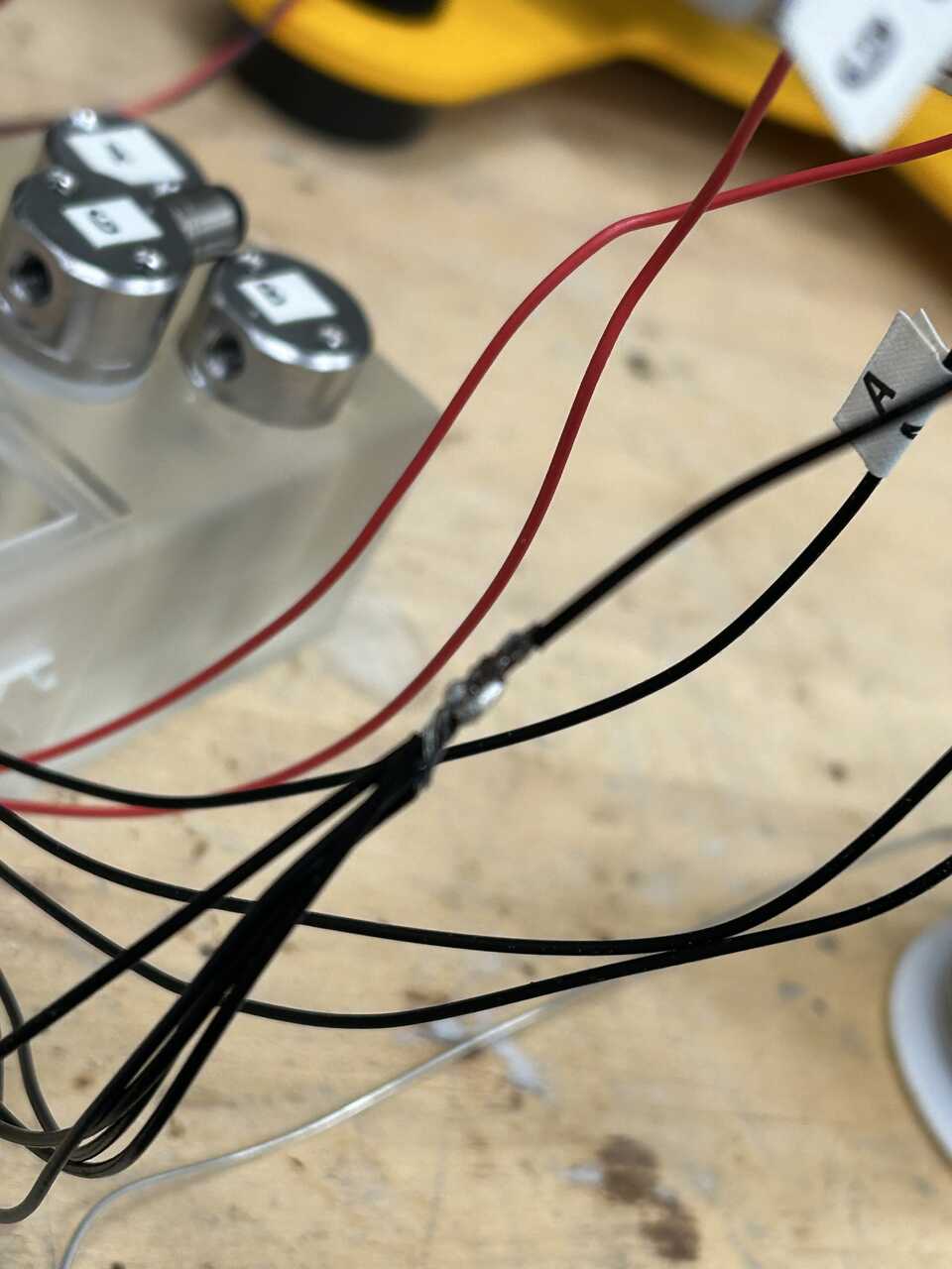 Common wires tied together detail